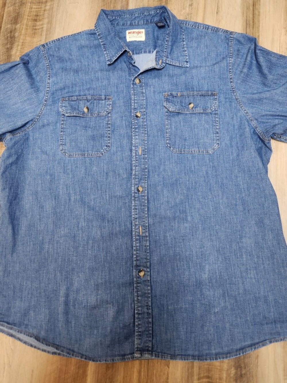 Wrangler Men's Short Sleeve Denim Shirt Size XXL